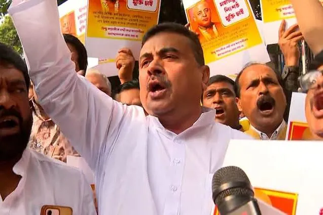 সন্ন্যাসী চিন্ময় দাসের নিঃশর্ত মুক্তির দাবিতে বিধানসভায় মিছিল বিজেপি বিধায়কদের