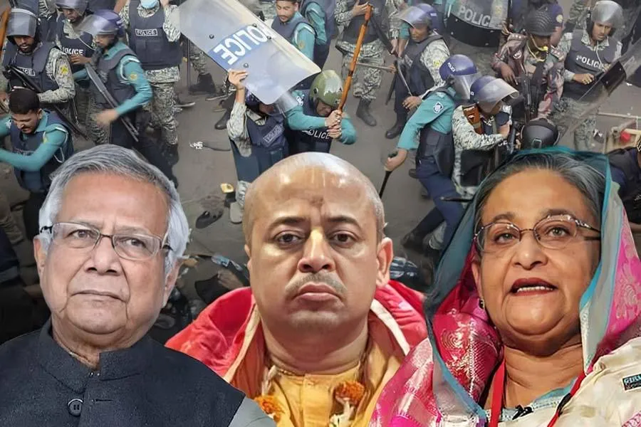 চাই চিন্ময়ের নিঃশর্ত মুক্তি, বাংলাদেশে  অশান্তির মাঝে বার্তা হাসিনার