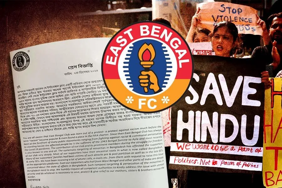 বাংলাদেশে হিন্দু নির্যাতনের প্রতিবাদে ইস্টবেঙ্গল, ‘শিকড়’ মনে করিয়ে উদ্বেগ প্রকাশ